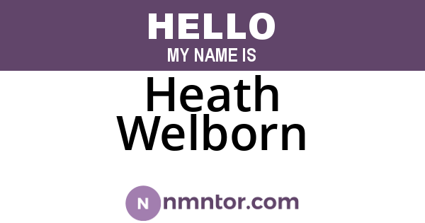 Heath Welborn