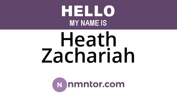 Heath Zachariah