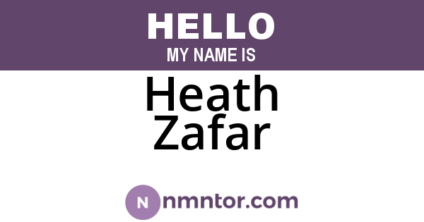 Heath Zafar