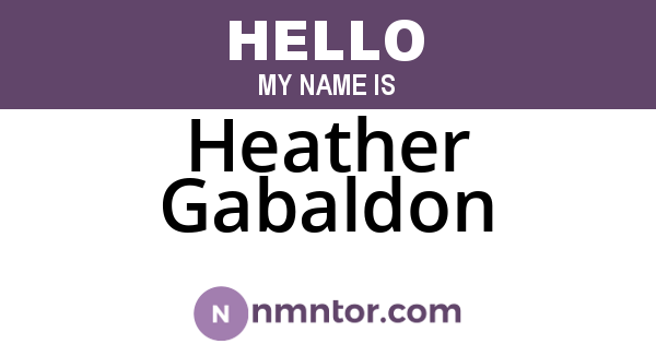 Heather Gabaldon