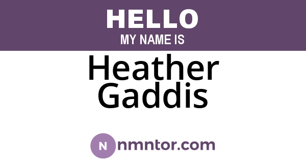 Heather Gaddis