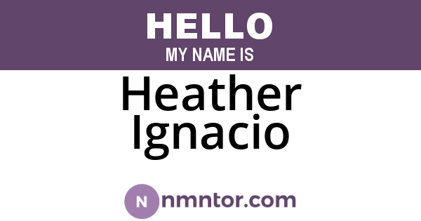 Heather Ignacio
