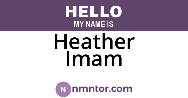 Heather Imam