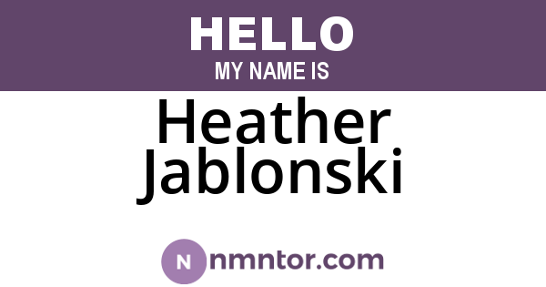 Heather Jablonski