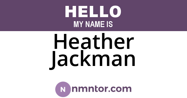 Heather Jackman