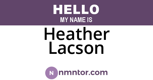 Heather Lacson