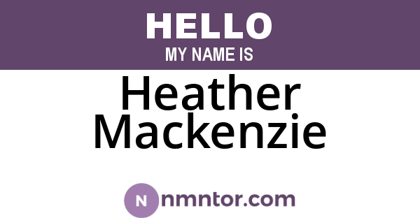 Heather Mackenzie