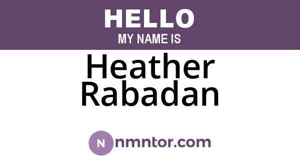 Heather Rabadan