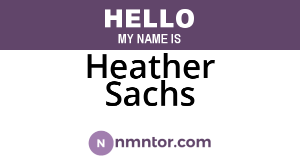 Heather Sachs