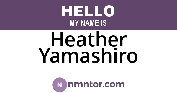 Heather Yamashiro