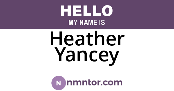 Heather Yancey