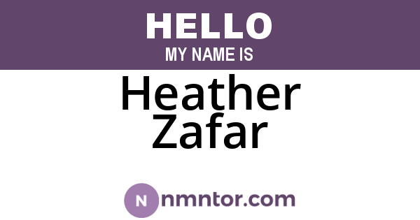 Heather Zafar