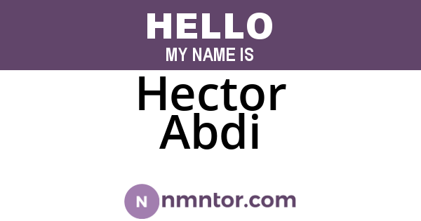 Hector Abdi