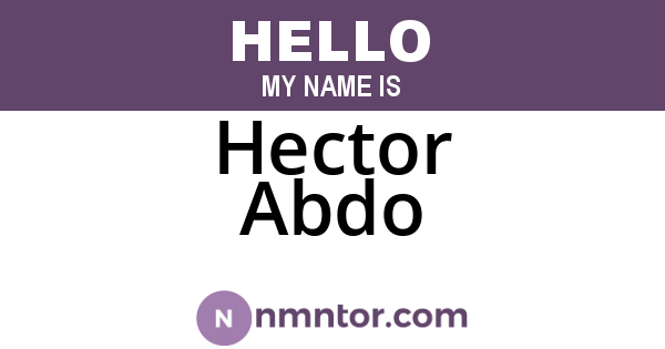 Hector Abdo