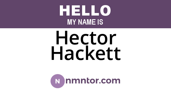 Hector Hackett