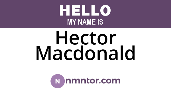 Hector Macdonald