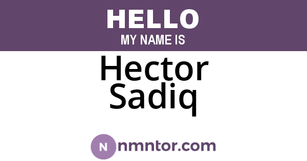 Hector Sadiq