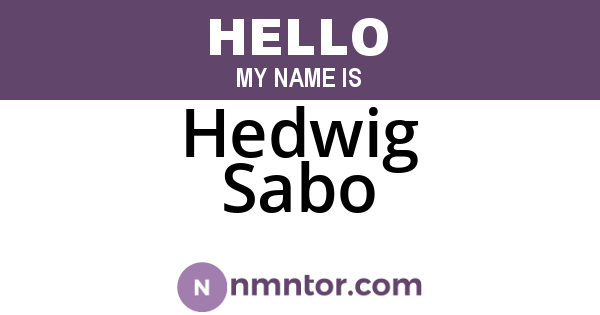 Hedwig Sabo