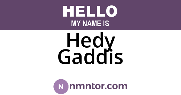 Hedy Gaddis
