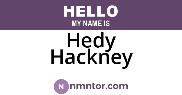 Hedy Hackney