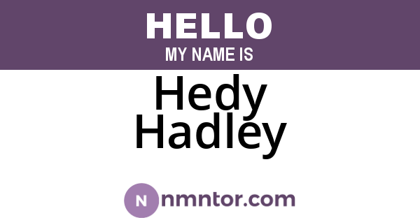 Hedy Hadley