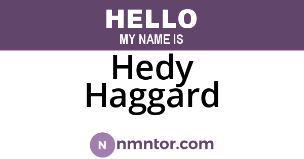 Hedy Haggard