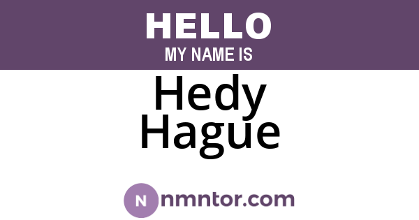 Hedy Hague