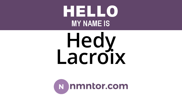 Hedy Lacroix