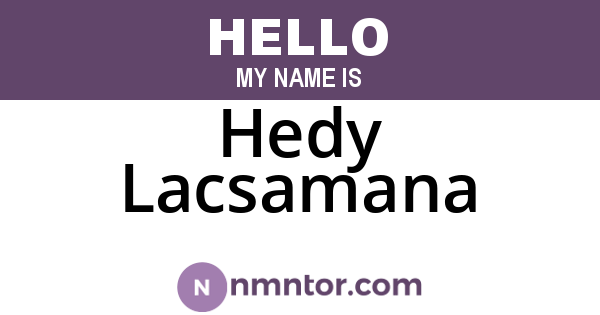 Hedy Lacsamana