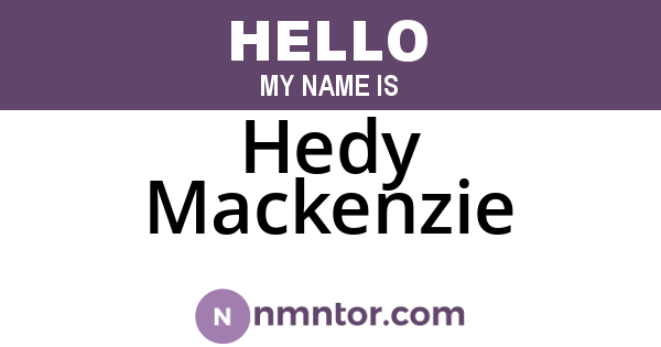 Hedy Mackenzie