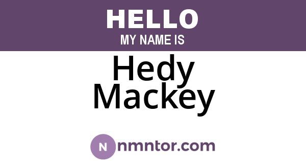 Hedy Mackey