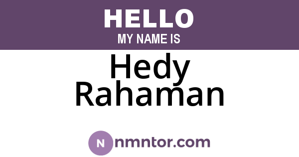Hedy Rahaman