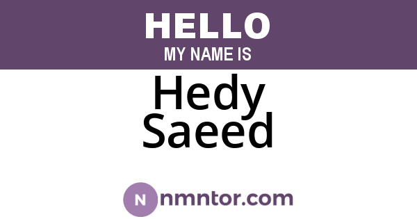 Hedy Saeed