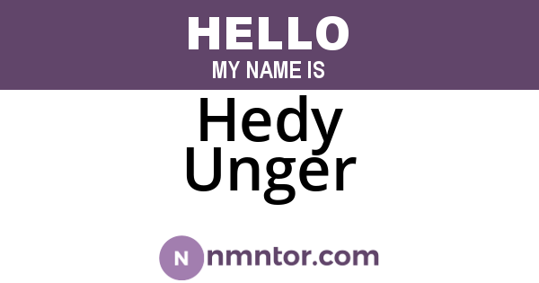 Hedy Unger