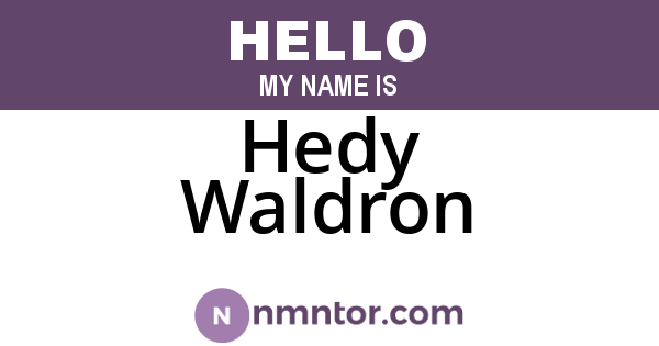 Hedy Waldron