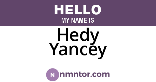 Hedy Yancey