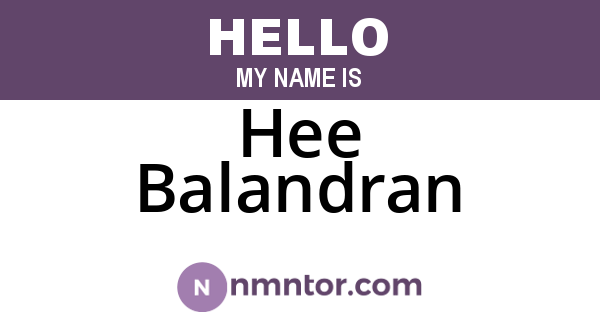 Hee Balandran