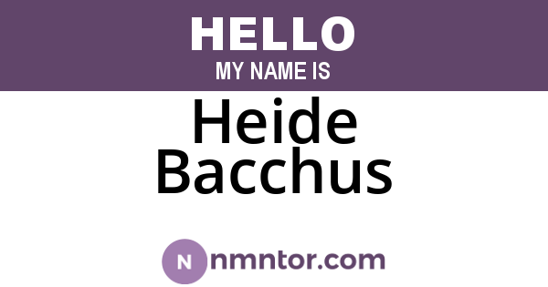 Heide Bacchus