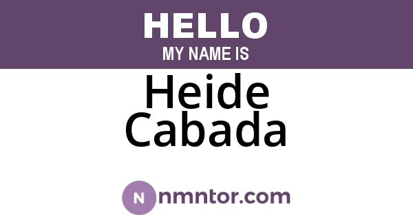 Heide Cabada