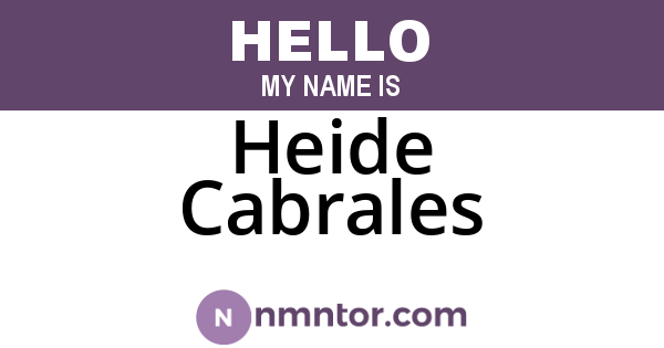 Heide Cabrales