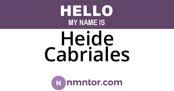 Heide Cabriales