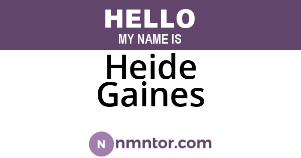 Heide Gaines