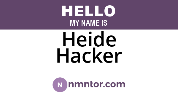 Heide Hacker