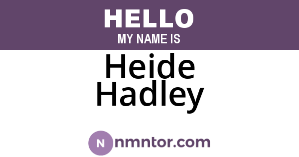 Heide Hadley