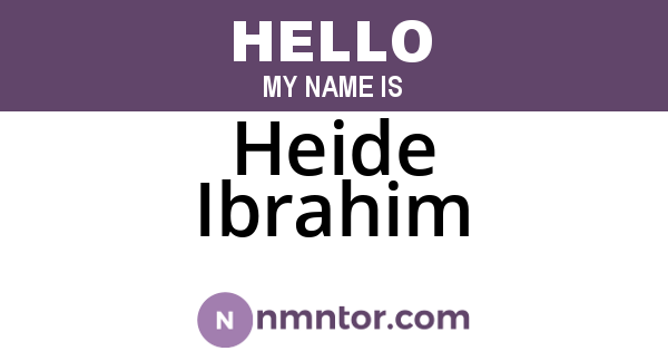 Heide Ibrahim