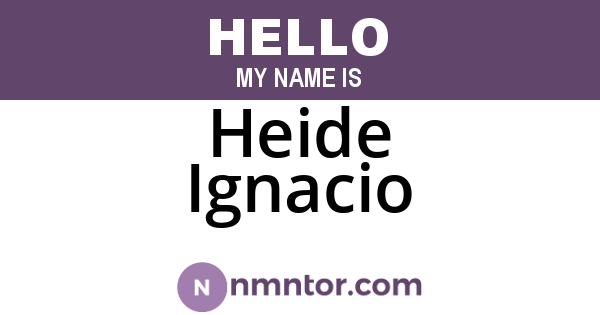 Heide Ignacio