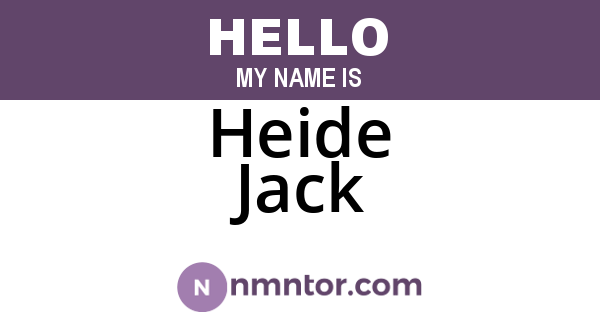 Heide Jack