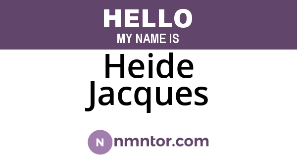 Heide Jacques