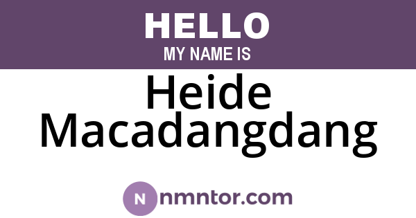 Heide Macadangdang