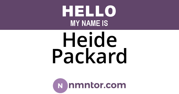 Heide Packard